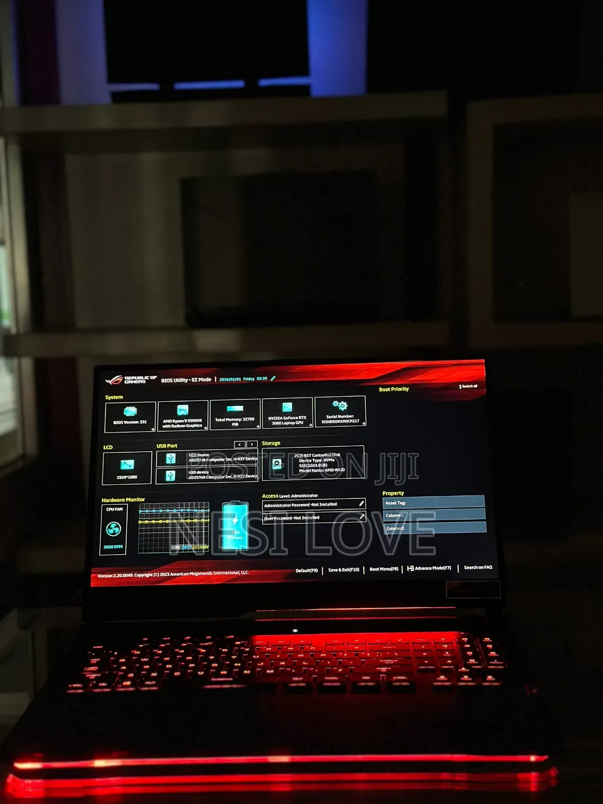 New Laptop Asus ROG Strix G16 G614 32GB AMD Ryzen 9 SSD 1T