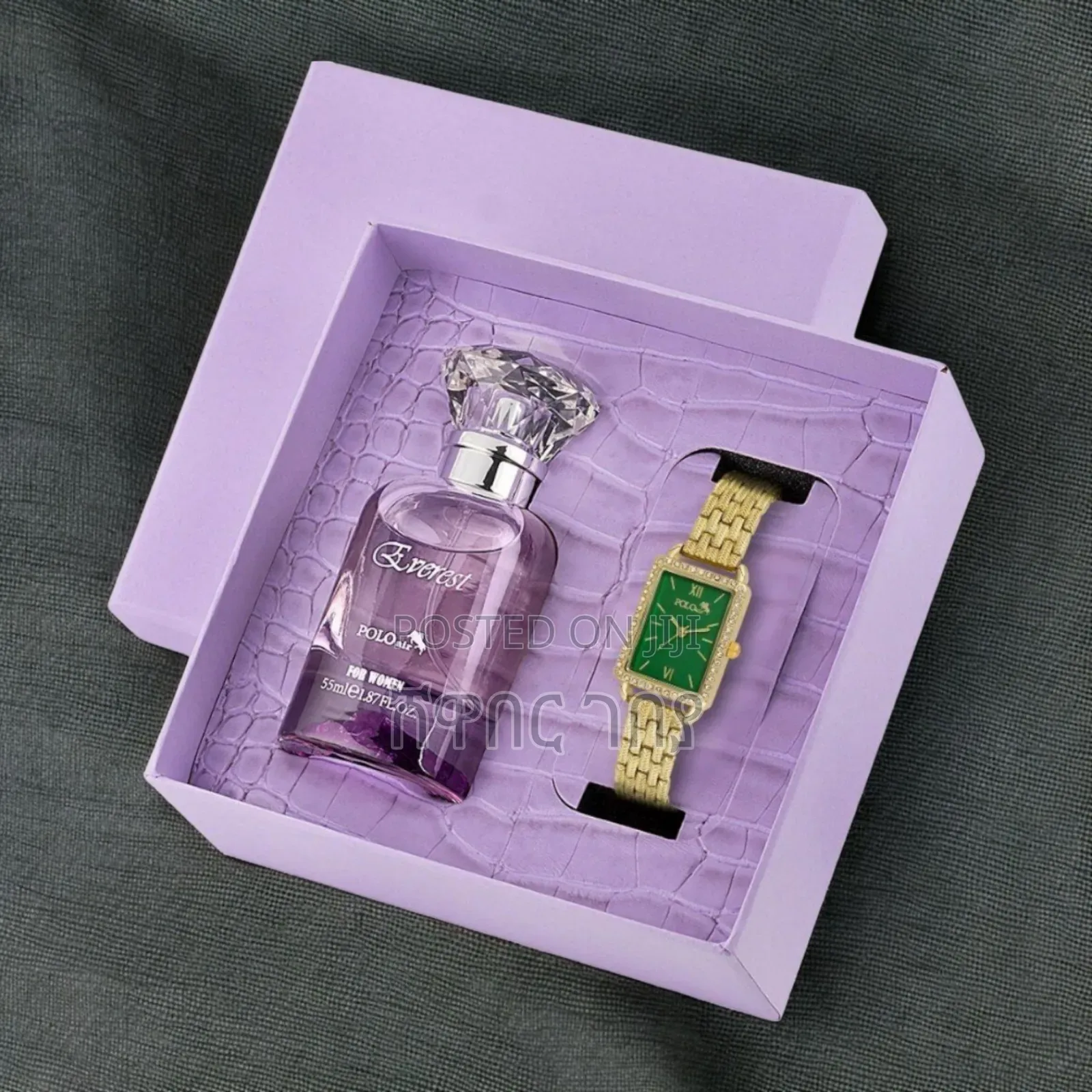 Original Polo Air Everest Women Perfume Gold Green Watch Set