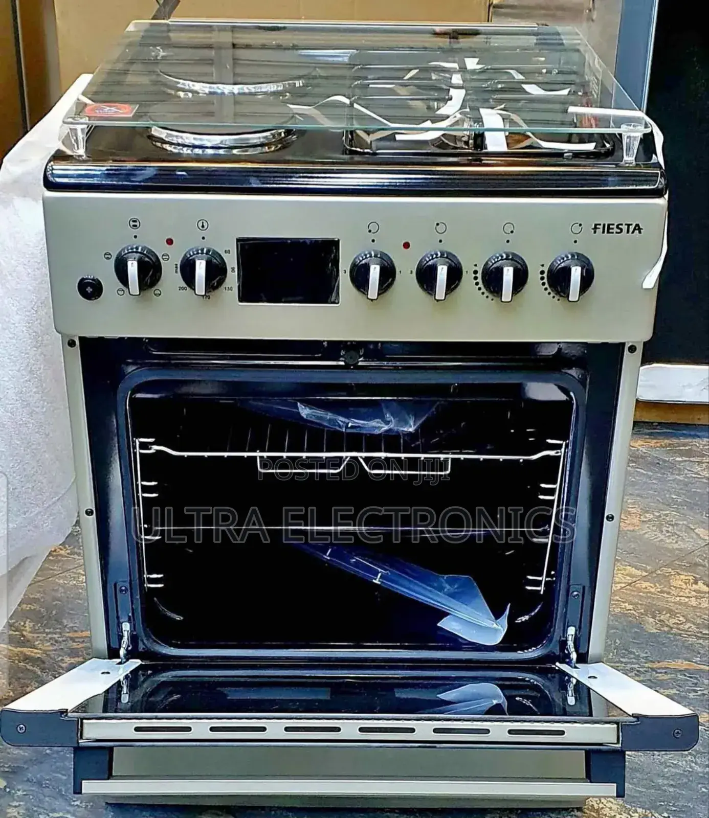 Fiesta Freestanding Cooker With Hybrid Hob Featuring Two Gas Burners