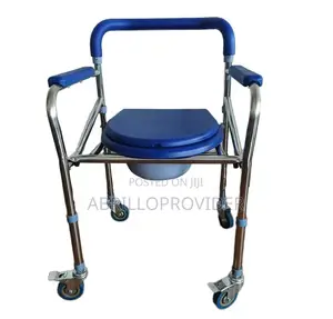 Toilet Commode Chair for Elderly Customized Stainless Steel Wheeled