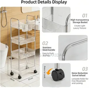 4-layer Movable Kitchen Storage Rack/Shelf