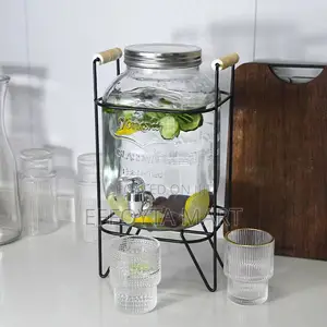Glass Dispenser Jar With Rack