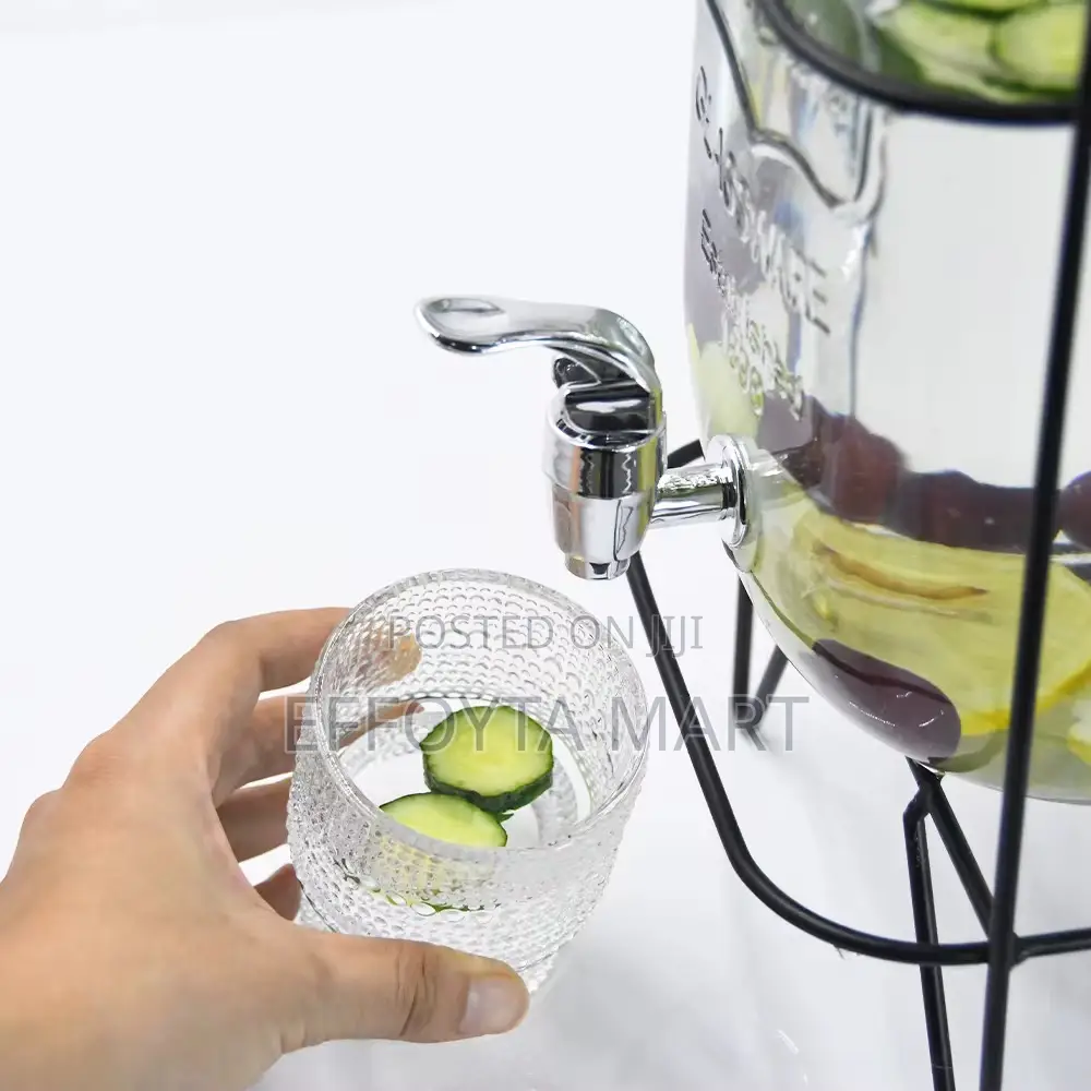Glass Dispenser Jar With Rack