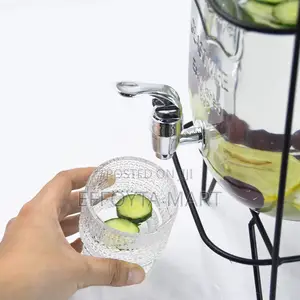 Glass Dispenser Jar With Rack