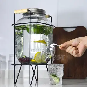 Glass Dispenser Jar With Rack