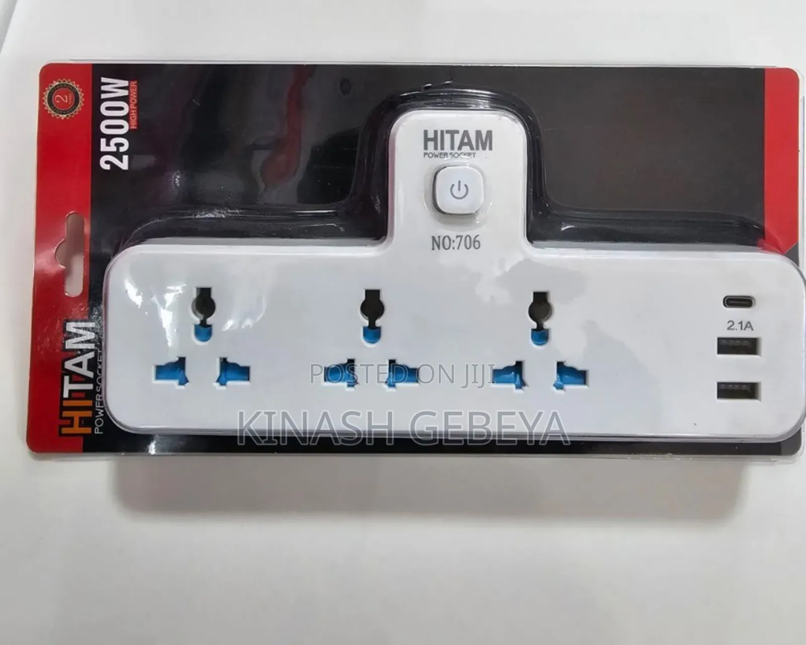 5in1 Hitam High Quality Power Socket(2500watt)
