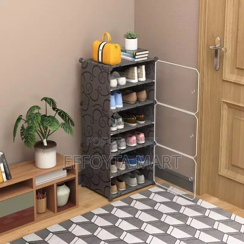 6 Layer Plastic Cube Shoe Rack