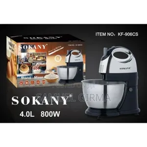 5 Speed Control With Turbo Sokany Standing Mixer