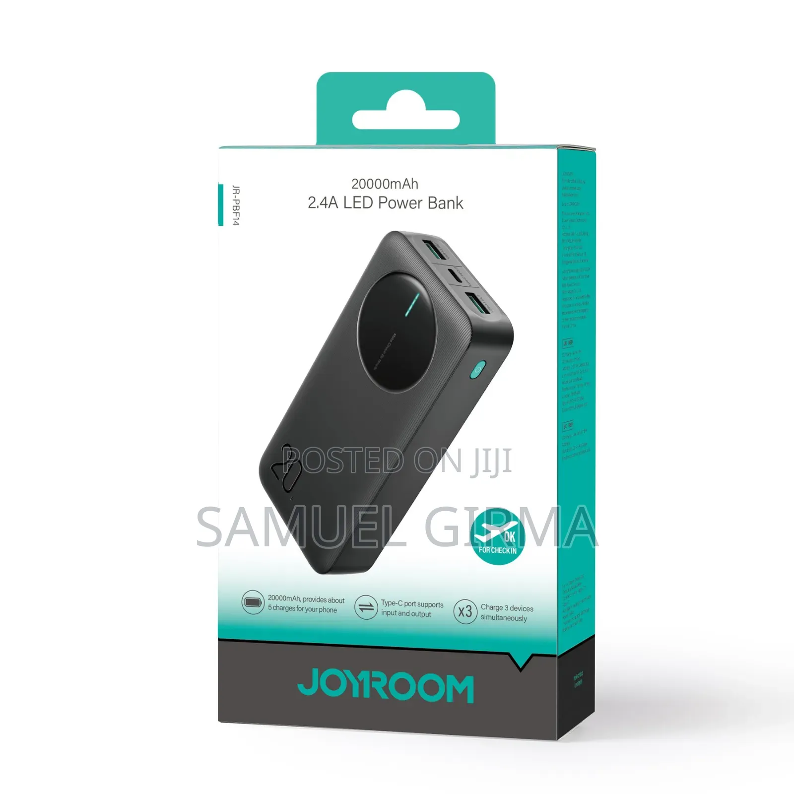 ለስልካችን ባትሪ ቀዳሚና ተመራጭ Joyroom Portable Power Bank 10000mah