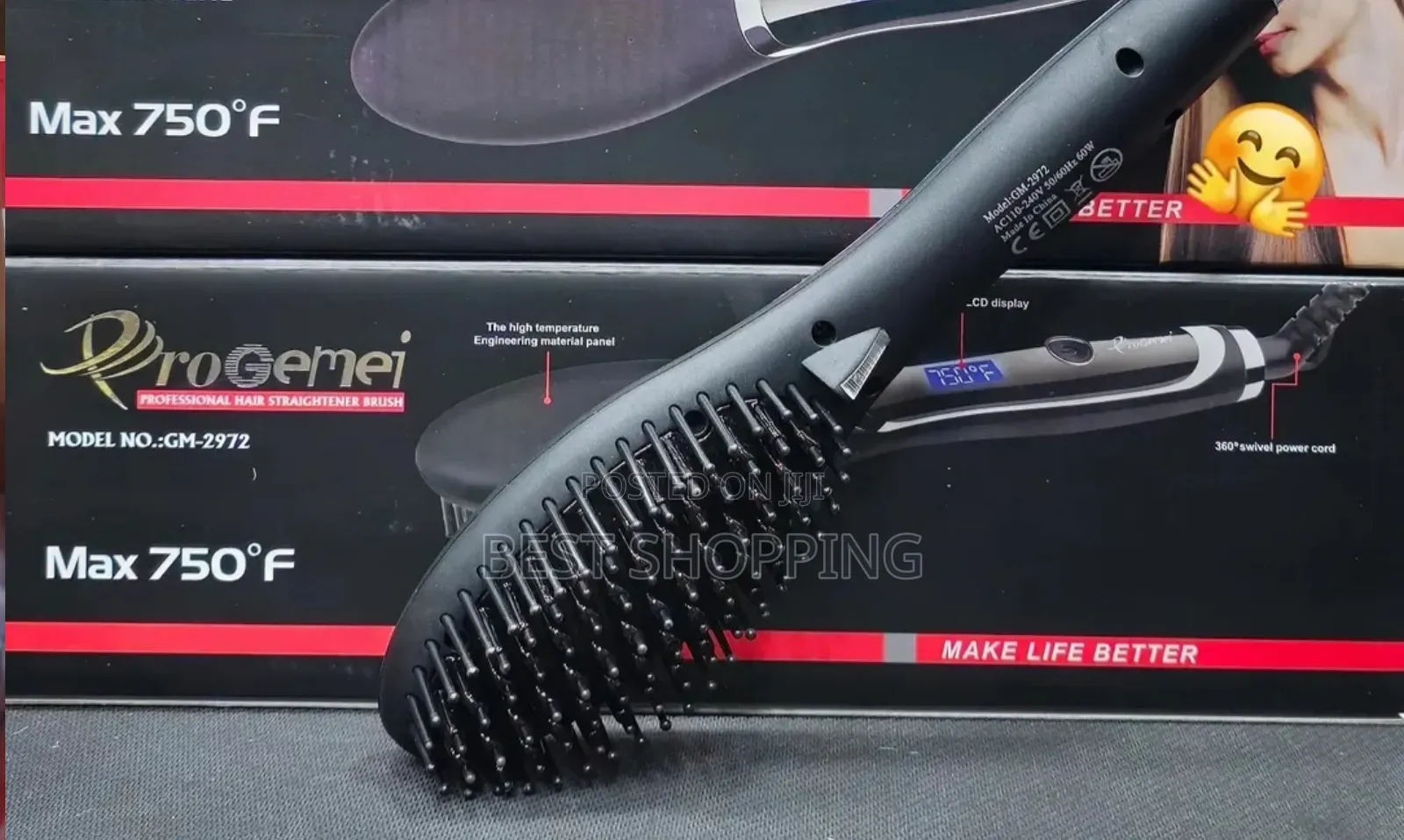 Progemei Professional Hair Straightner Brush