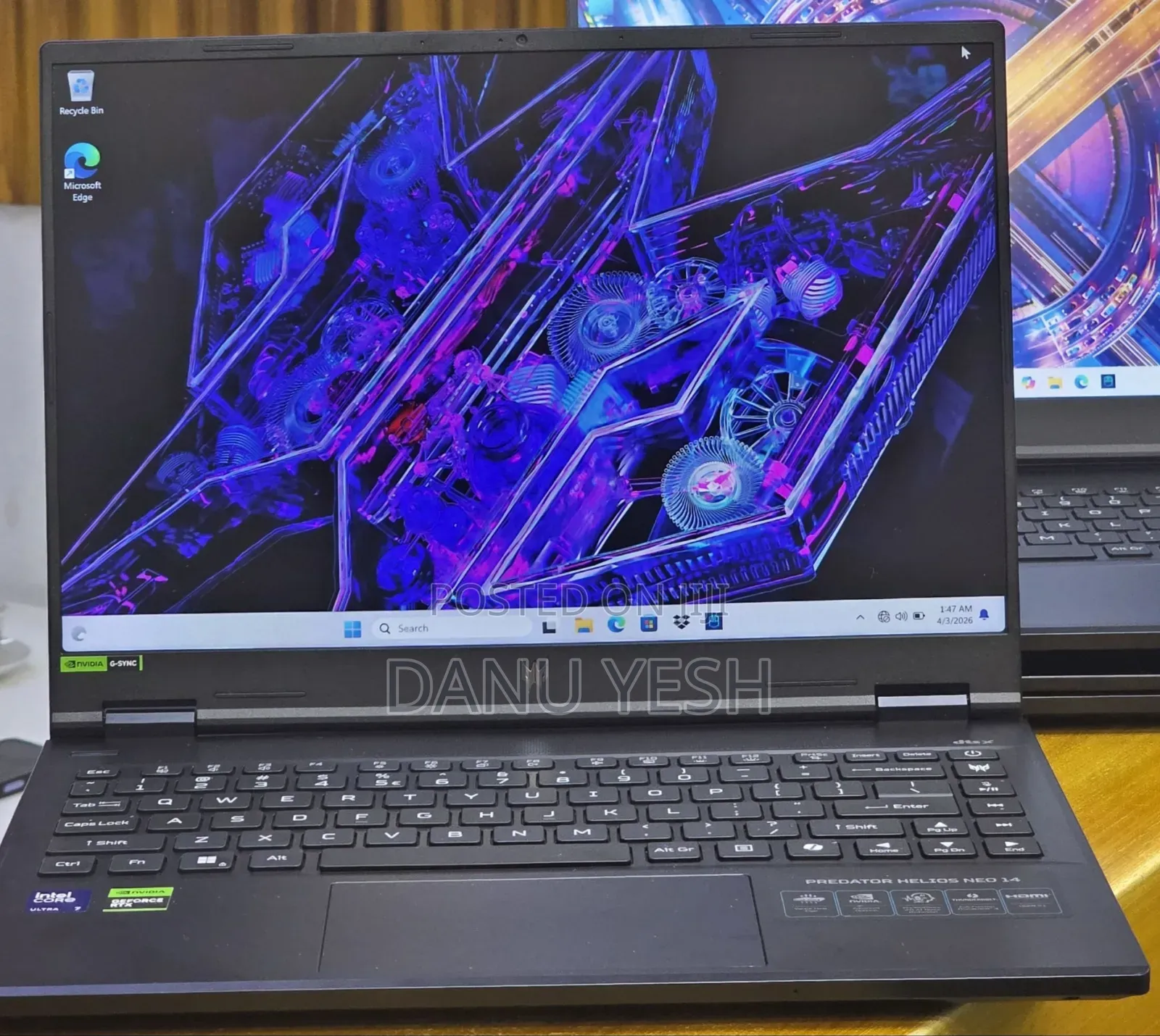 New Laptop Acer Predator Helios Neo 14 16GB Intel Core Ultra 7 SSD 1T