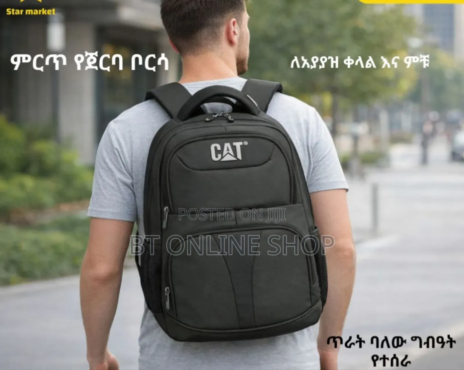 Cat ኦርጅናል የጀርባ የላፕቶፕ ቦርሳ