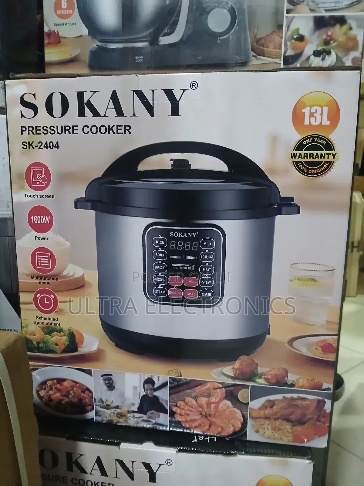 Sokany Sk-2404 Electric Pressure Cooker. Capacity: 13 Liters.