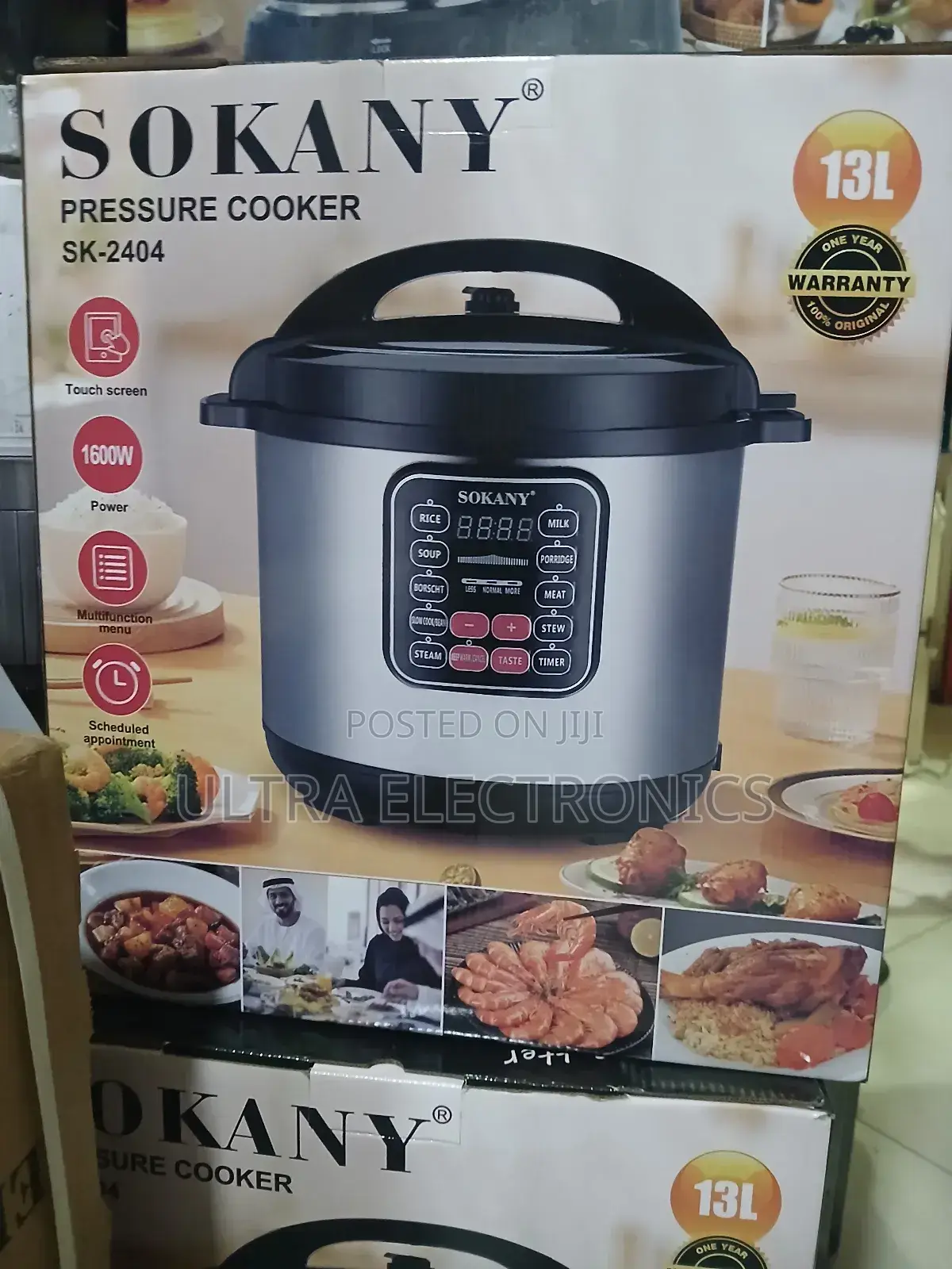 Sokany Sk-2404 Electric Pressure Cooker. Capacity: 13 Liters.