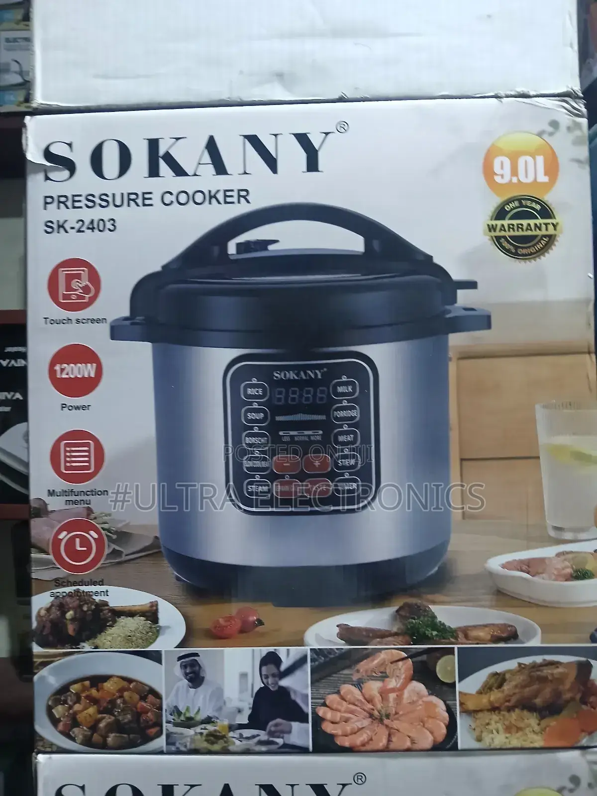 Sokany 9-Liter Electric Pressure Cooker, Capacity: 9.0 Liters