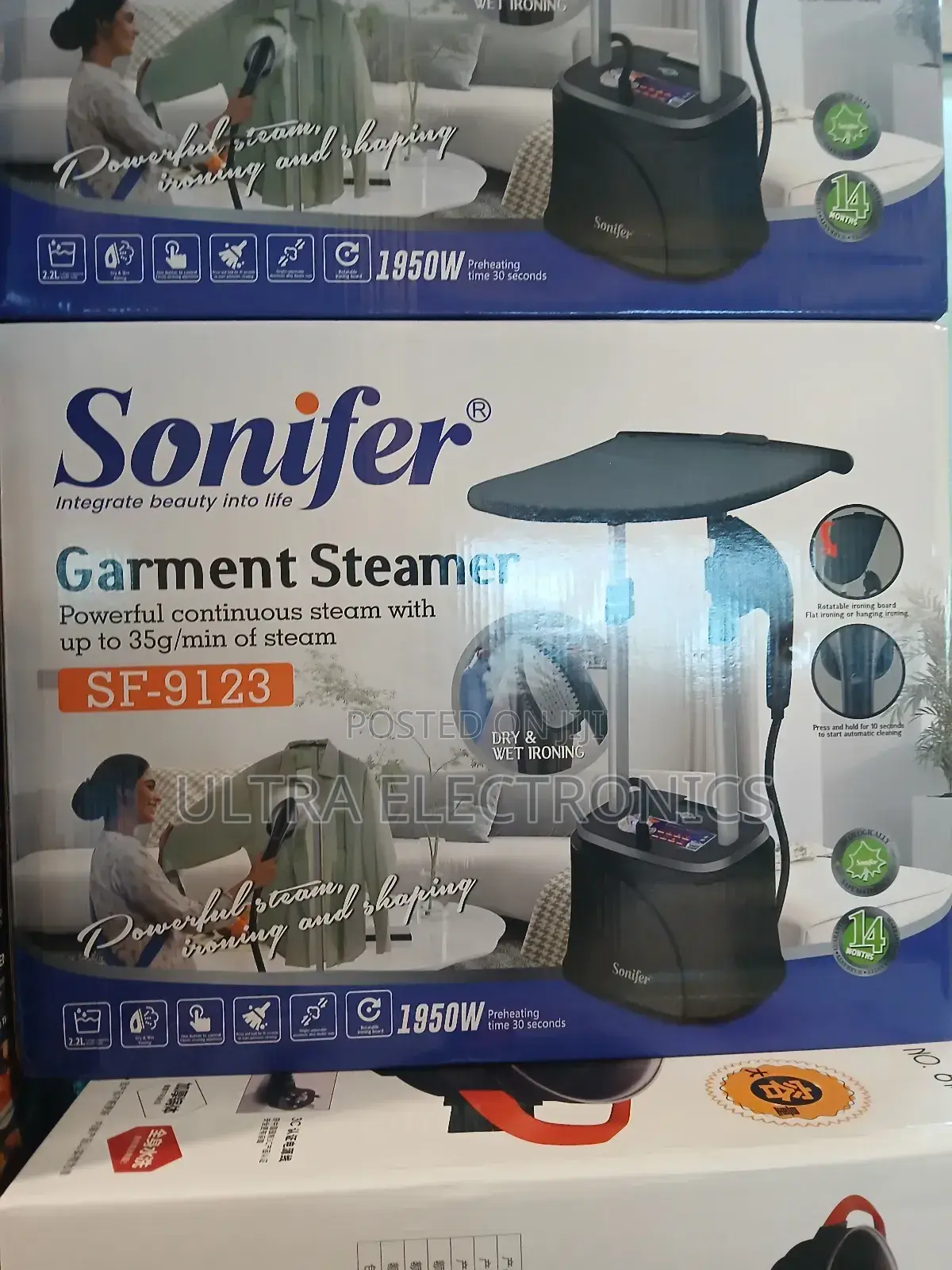Sonifer Sf-9123 Garment Steamer. Specifications: It Features a 1950w