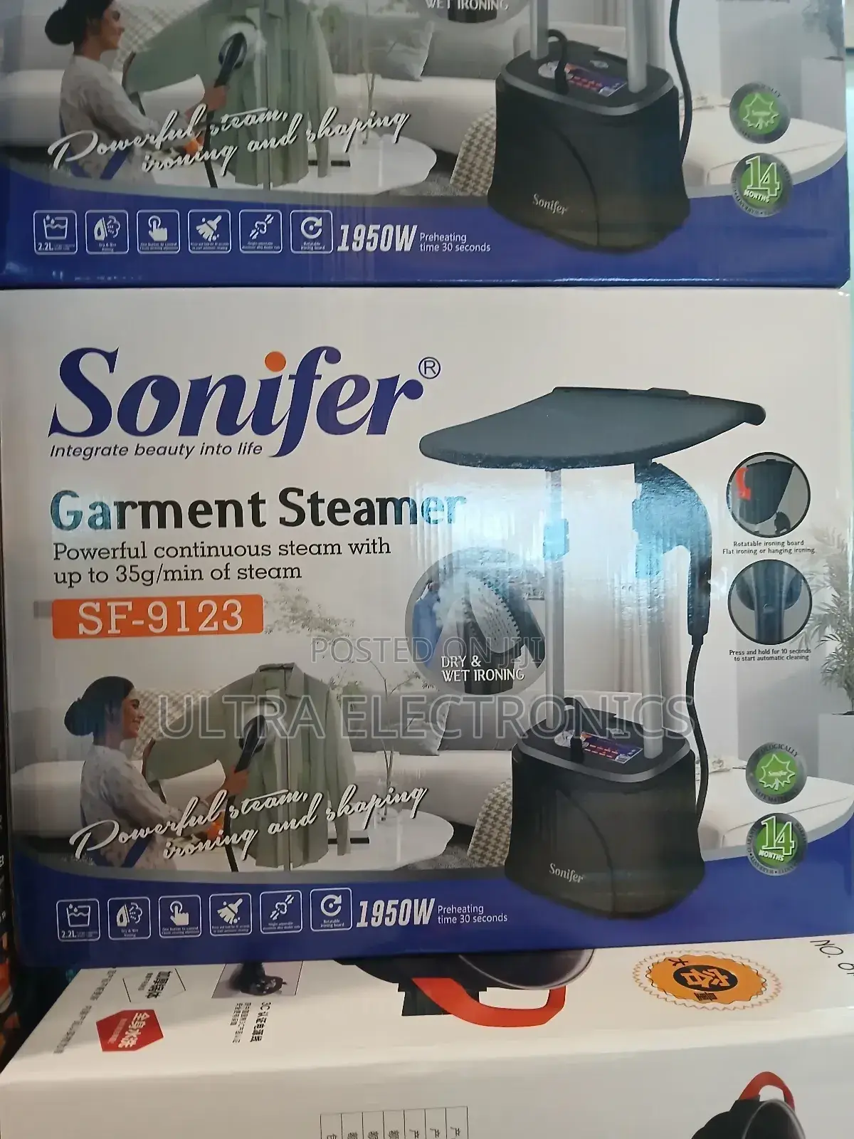 Sonifer Sf-9123 Garment Steamer. Specifications: It Features a 1950w