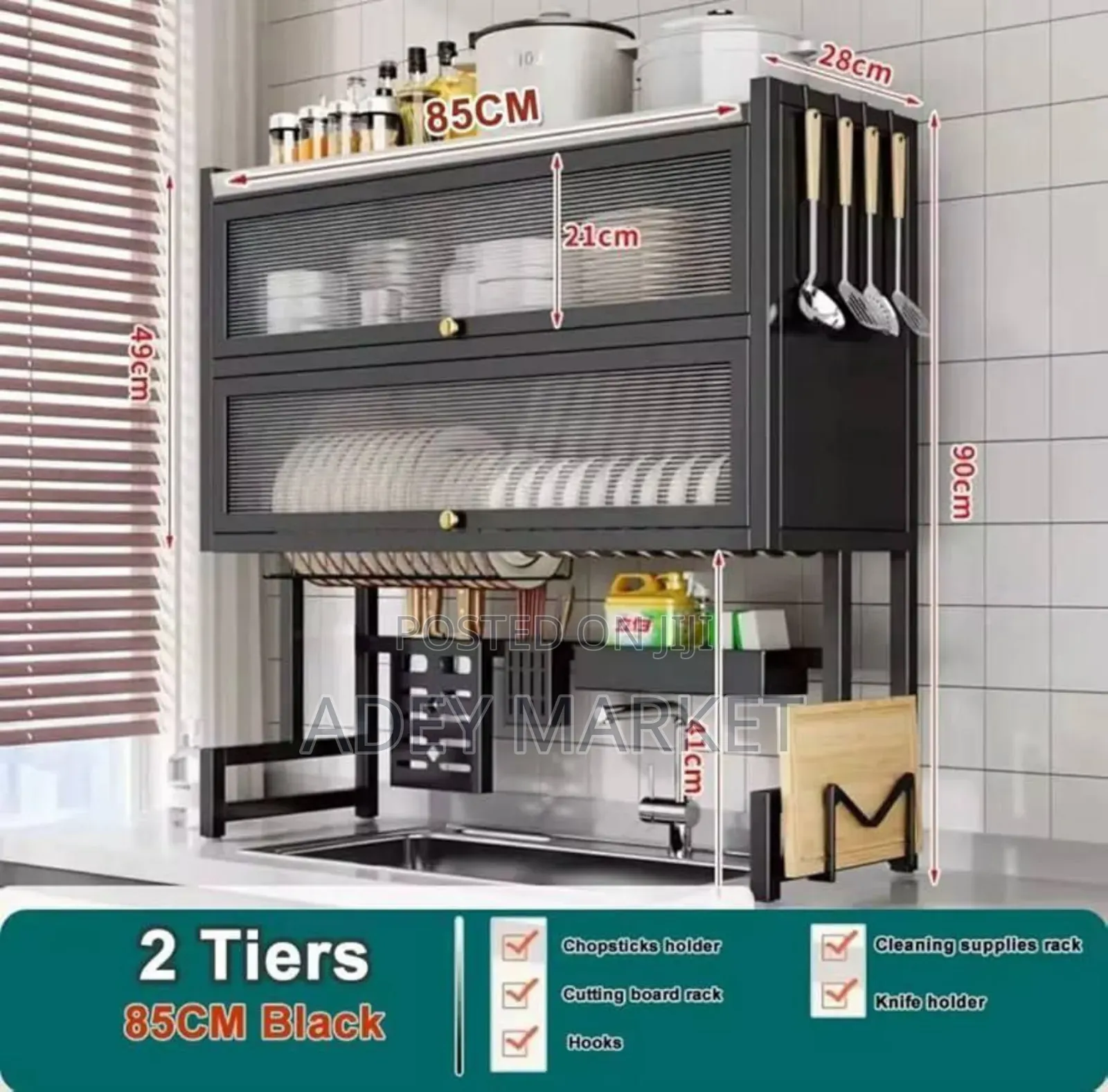 Upgraded and High Capacity Kitchen Over Sink Utensils Storage Rack
