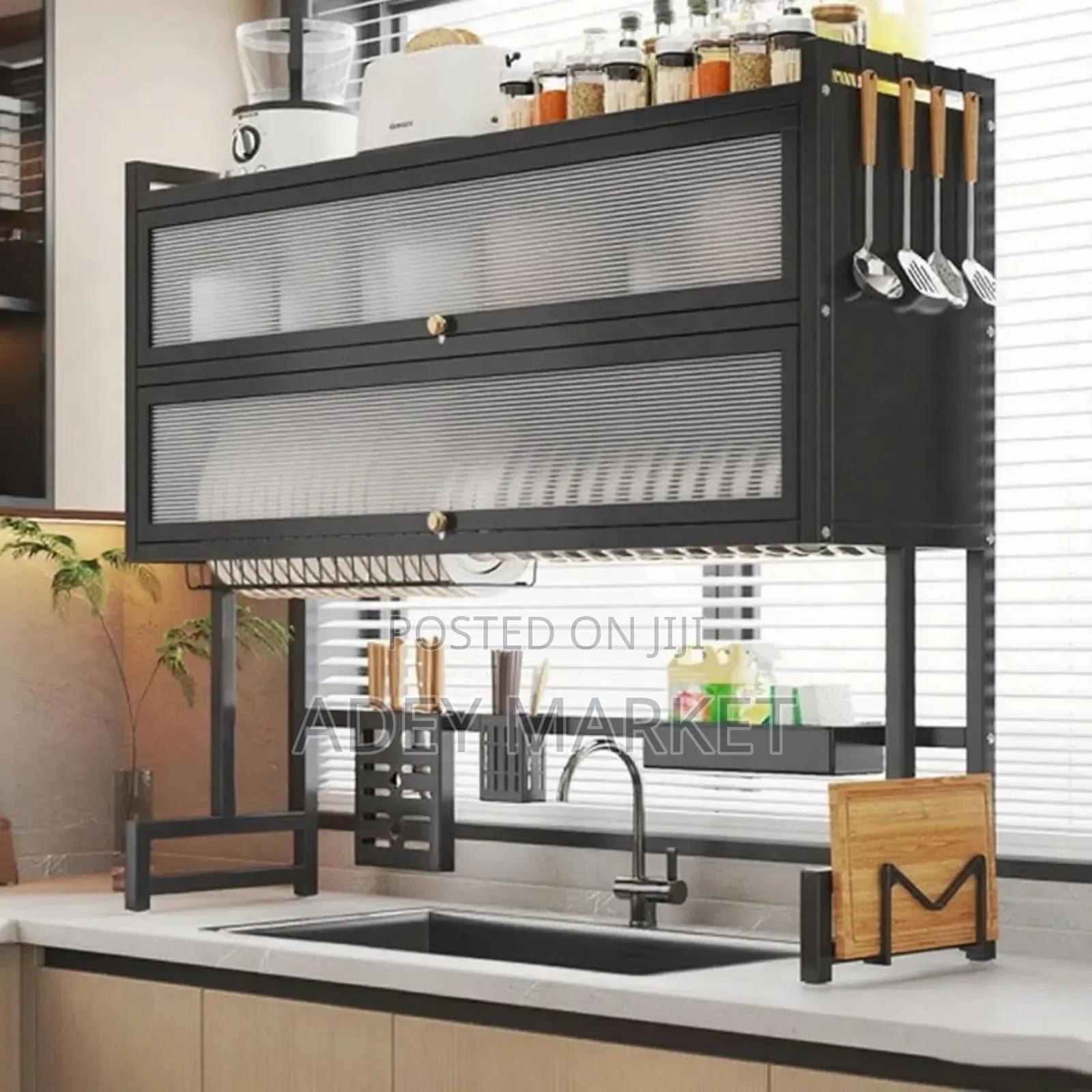 Upgraded and High Capacity Kitchen Over Sink Utensils Storage Rack