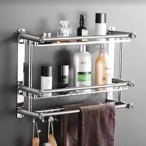 Stainless Steel Wall Mounted Bathroom Rack – Two Tier