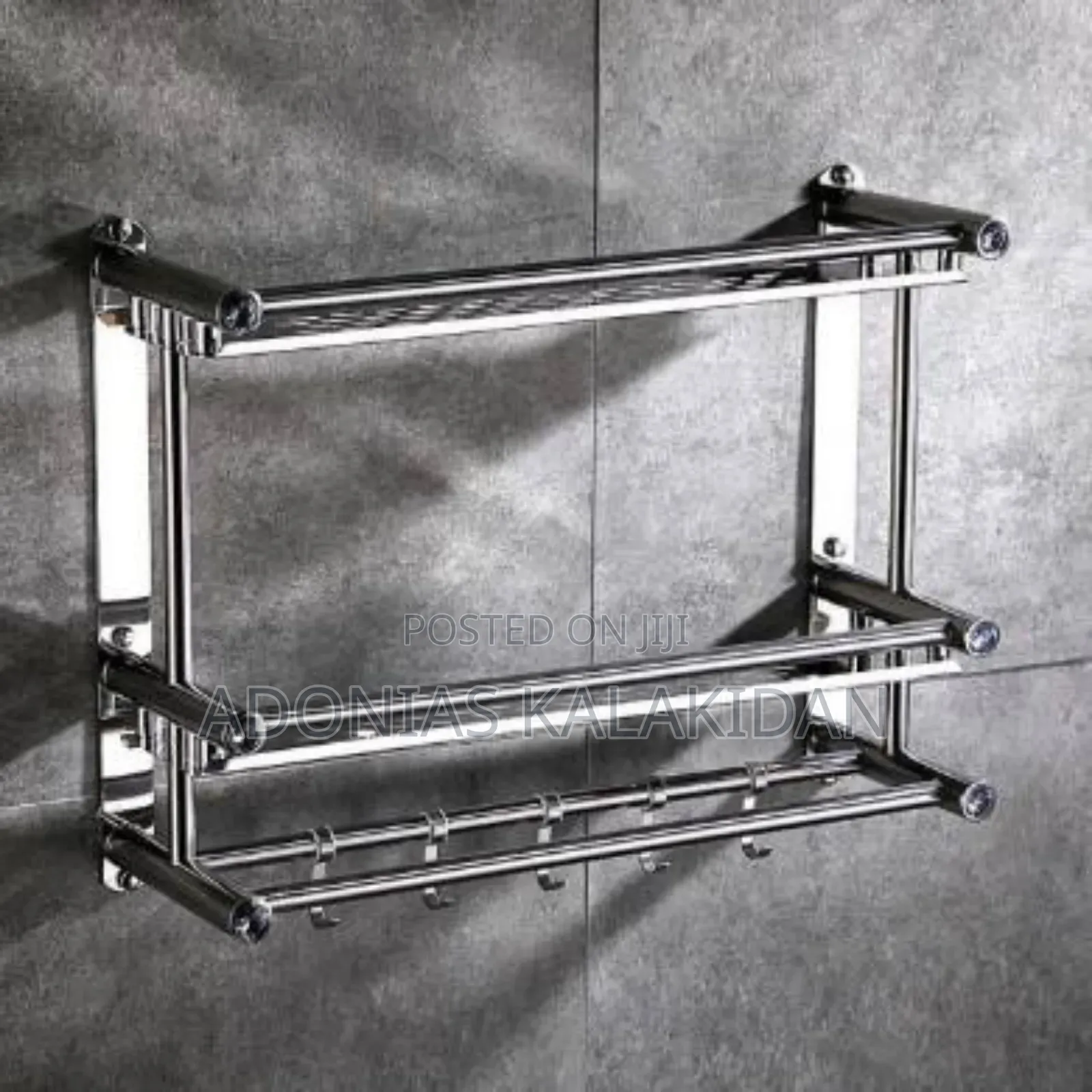 Stainless Steel Wall Mounted Bathroom Rack – Two Tier