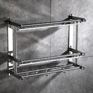 Stainless Steel Wall Mounted Bathroom Rack – Two Tier