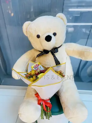 1xl Teddy Bear and Flower Bouquet