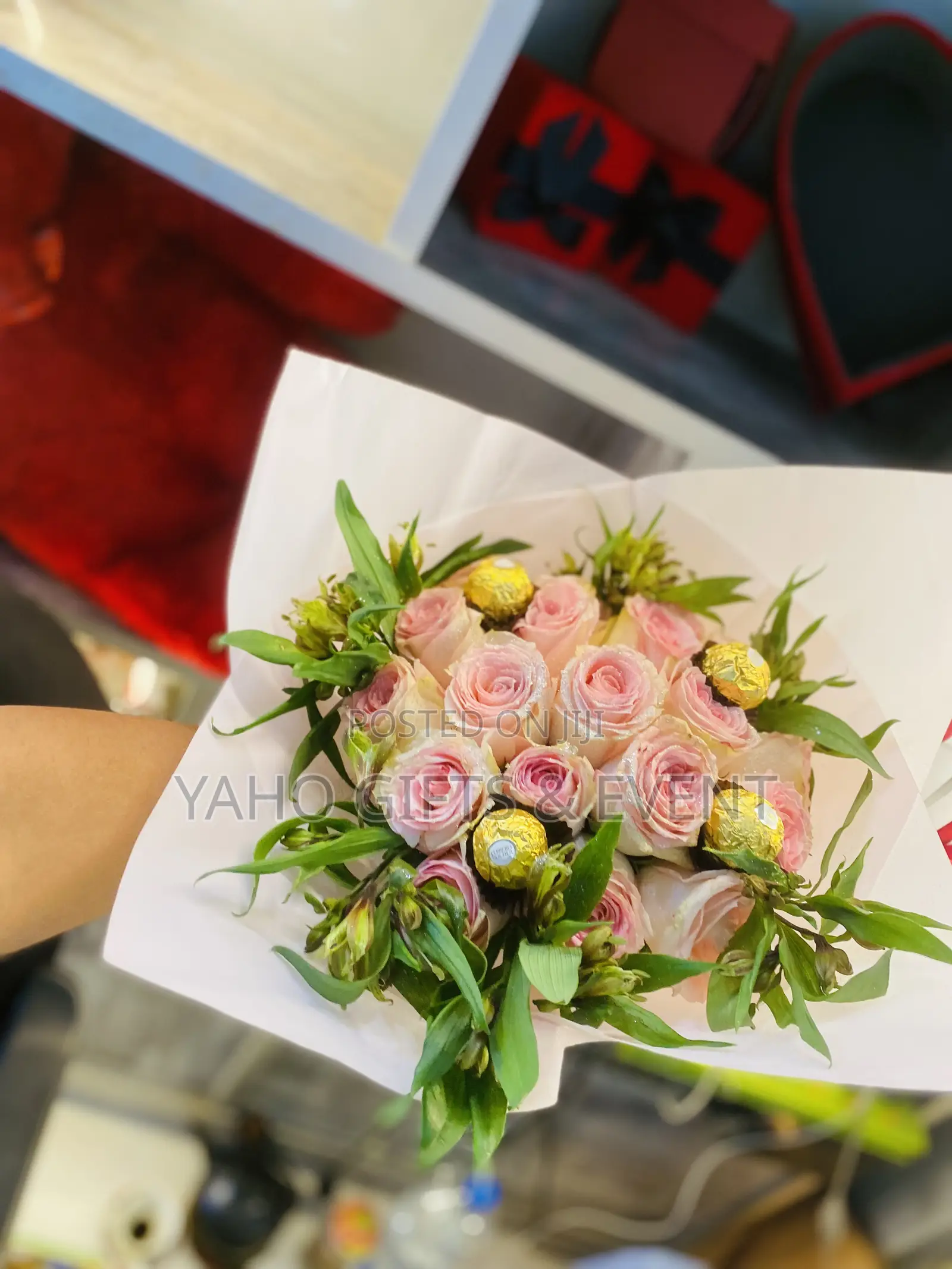 Flower Bouquet and Chocolate