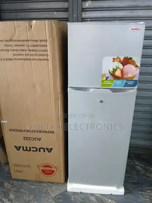 Aucma Brand Refrigerator, Specifically a Double-Door Model