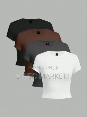 4pcs Casual Round Neck Women's T-Shirts