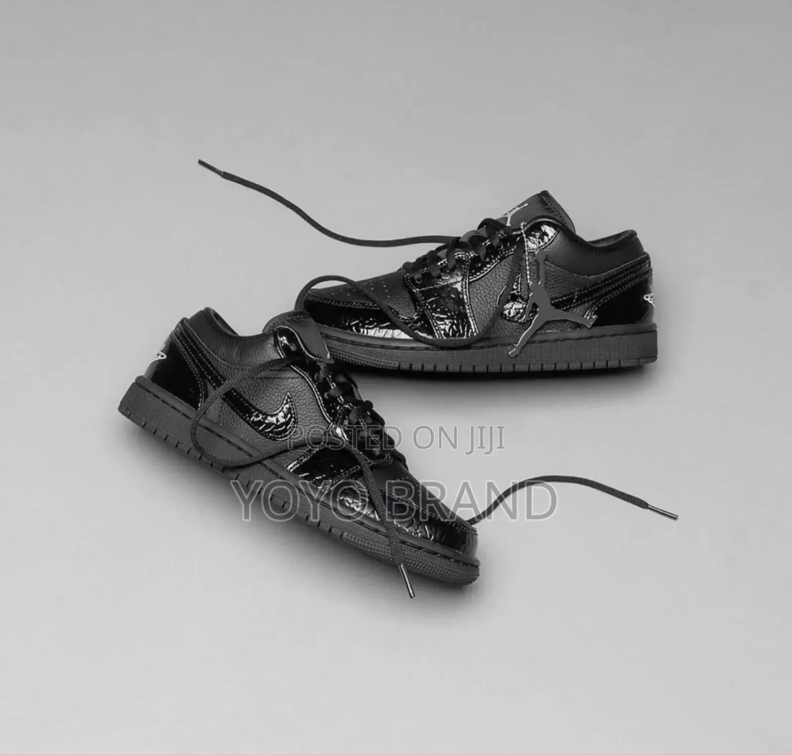 Nike Air Jordan 1 Retro Low Se "Black Patent Elephant " Unisex Shoes
