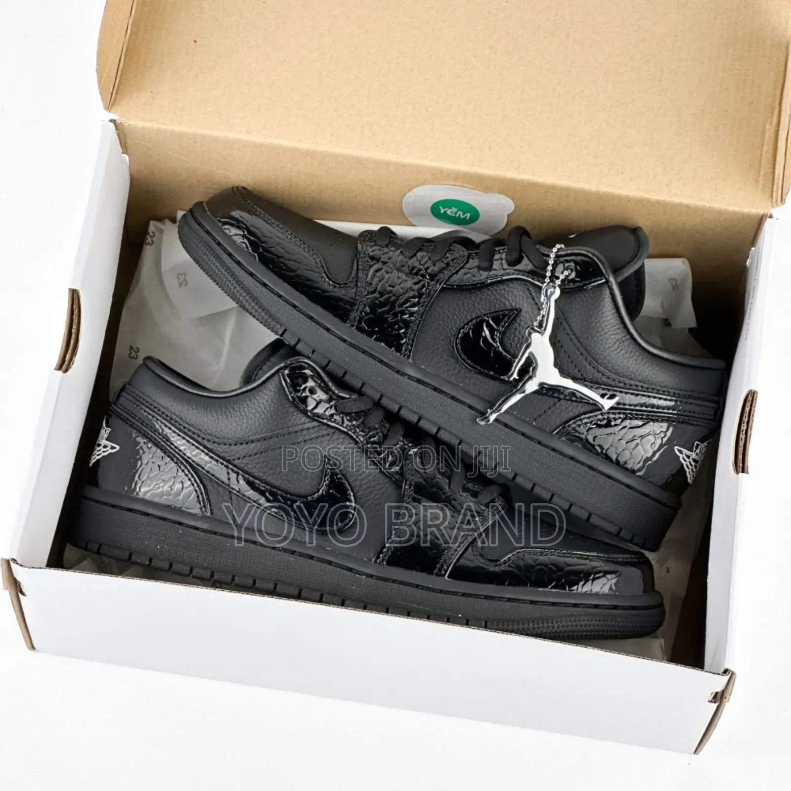 Nike Air Jordan 1 Retro Low Se "Black Patent Elephant " Unisex Shoes