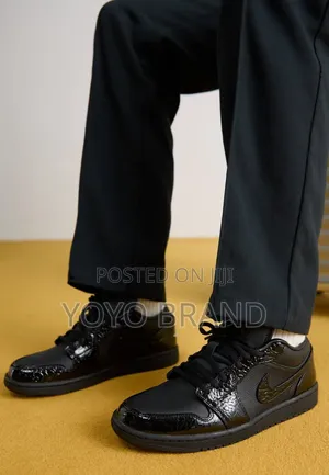 Nike Air Jordan 1 Retro Low Se "Black Patent Elephant " Unisex Shoes