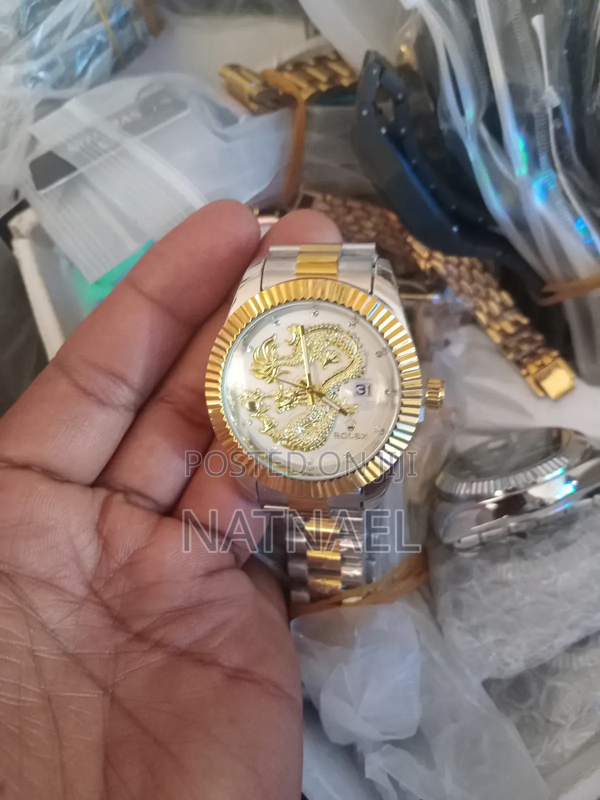 Rolex-Branded Watch With a Prominent Dragon Motif on the Dial