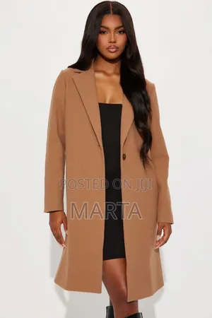 Elegant Camel Long Coat for Women