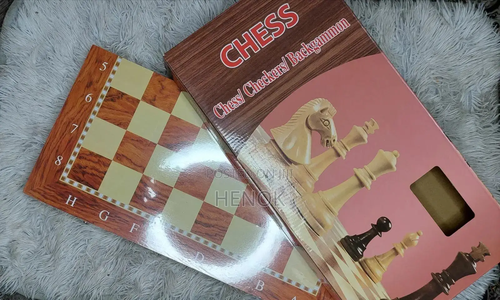 /3in 1 Chess Board / Wooden Chess Board ቼዝ እና ዳማ