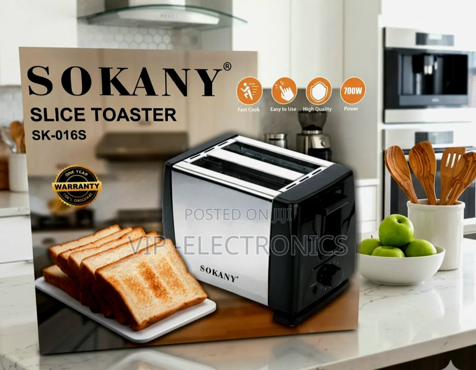 Sokany Toaster | 700w Stainless Steel