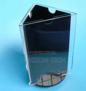 Rotating Desktop Clear Acrylic Triangle Table Stand