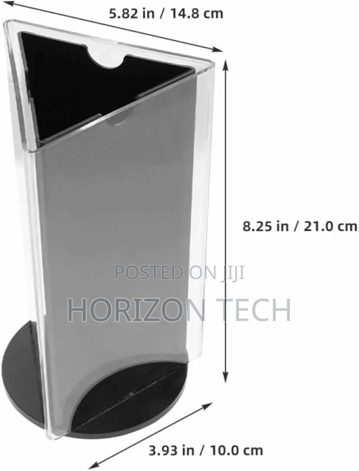 Rotating Desktop Clear Acrylic Triangle Table Stand