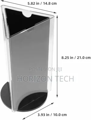 Rotating Desktop Clear Acrylic Triangle Table Stand