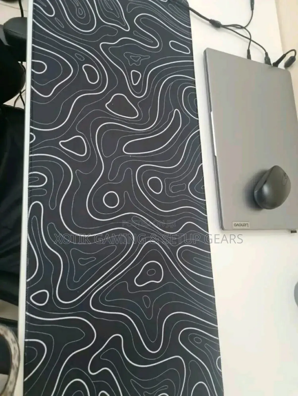 Black White Terrain Themed Mouse Pad - 80 X 30 X 0.2cm Desk Mat