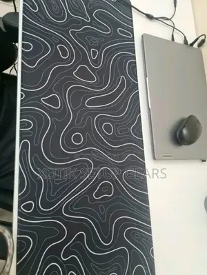 Black White Terrain Themed Mouse Pad - 80 X 30 X 0.2cm Desk Mat