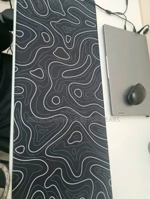Black White Terrain Themed Mouse Pad - 80 X 30 X 0.2cm Desk Mat