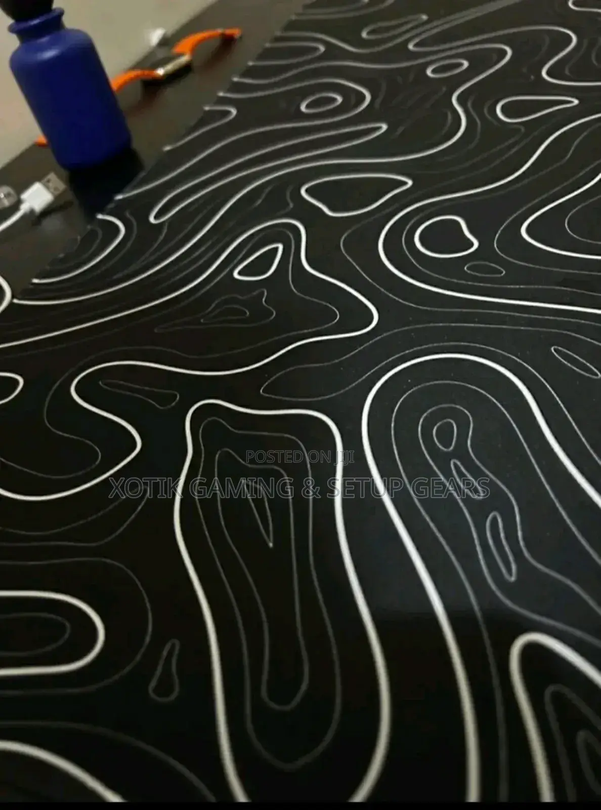 Black White Terrain Themed Mouse Pad - 80 X 30 X 0.2cm Desk Mat