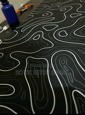 Black White Terrain Themed Mouse Pad - 80 X 30 X 0.2cm Desk Mat