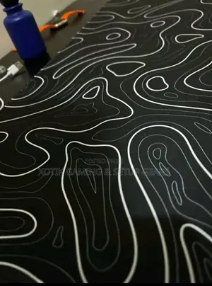 Black White Terrain Themed Mouse Pad - 80 X 30 X 0.2cm Desk Mat