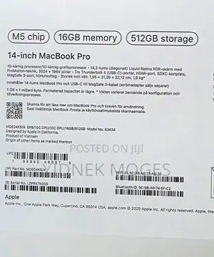 New Apple MacBook Pro 2025 M5 14-inch 16GB Apple M5 Pro SSD 512GB