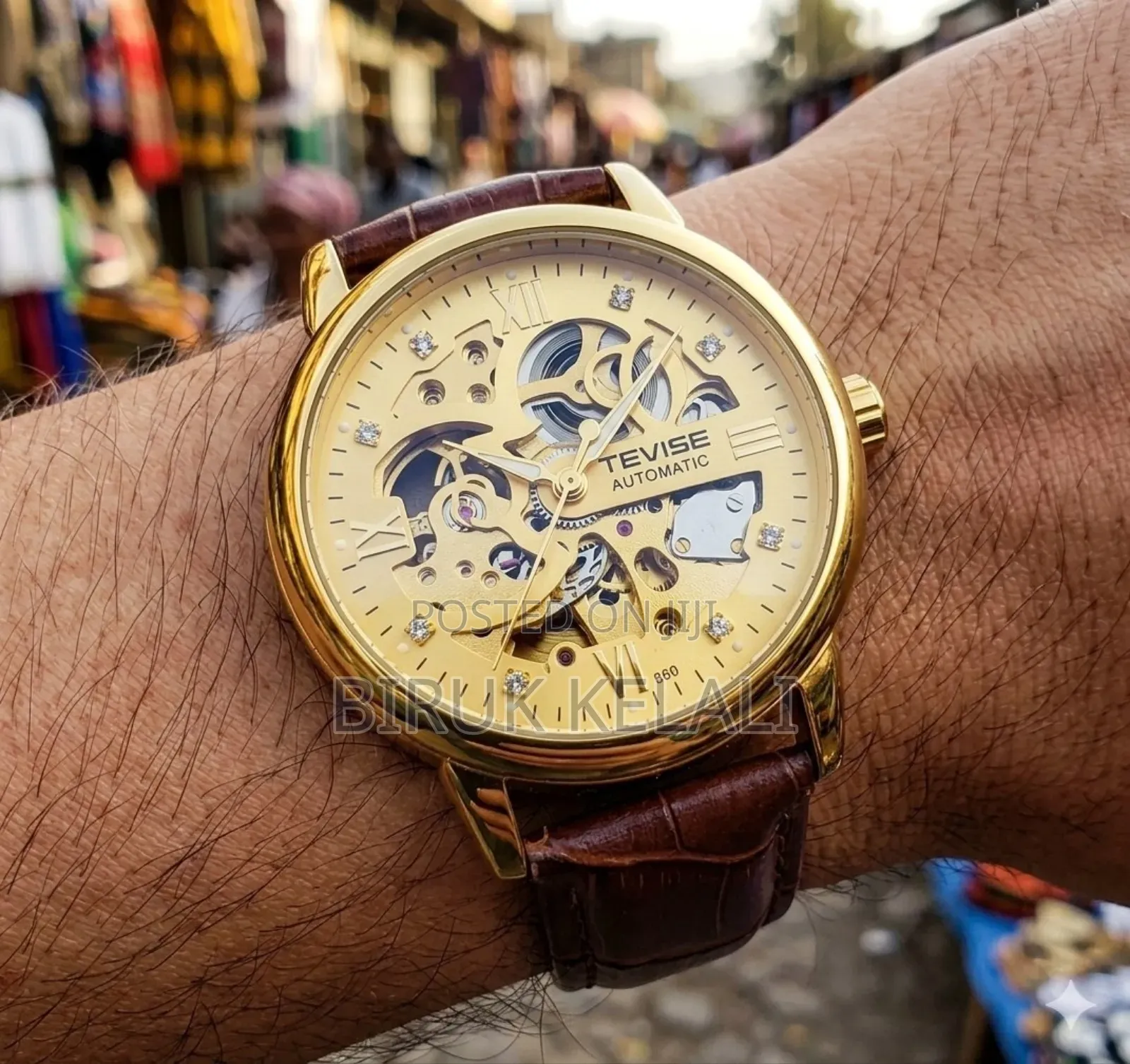 Tevise Automatic Mechanical Skeleton Watch, Typically Featuring a Go