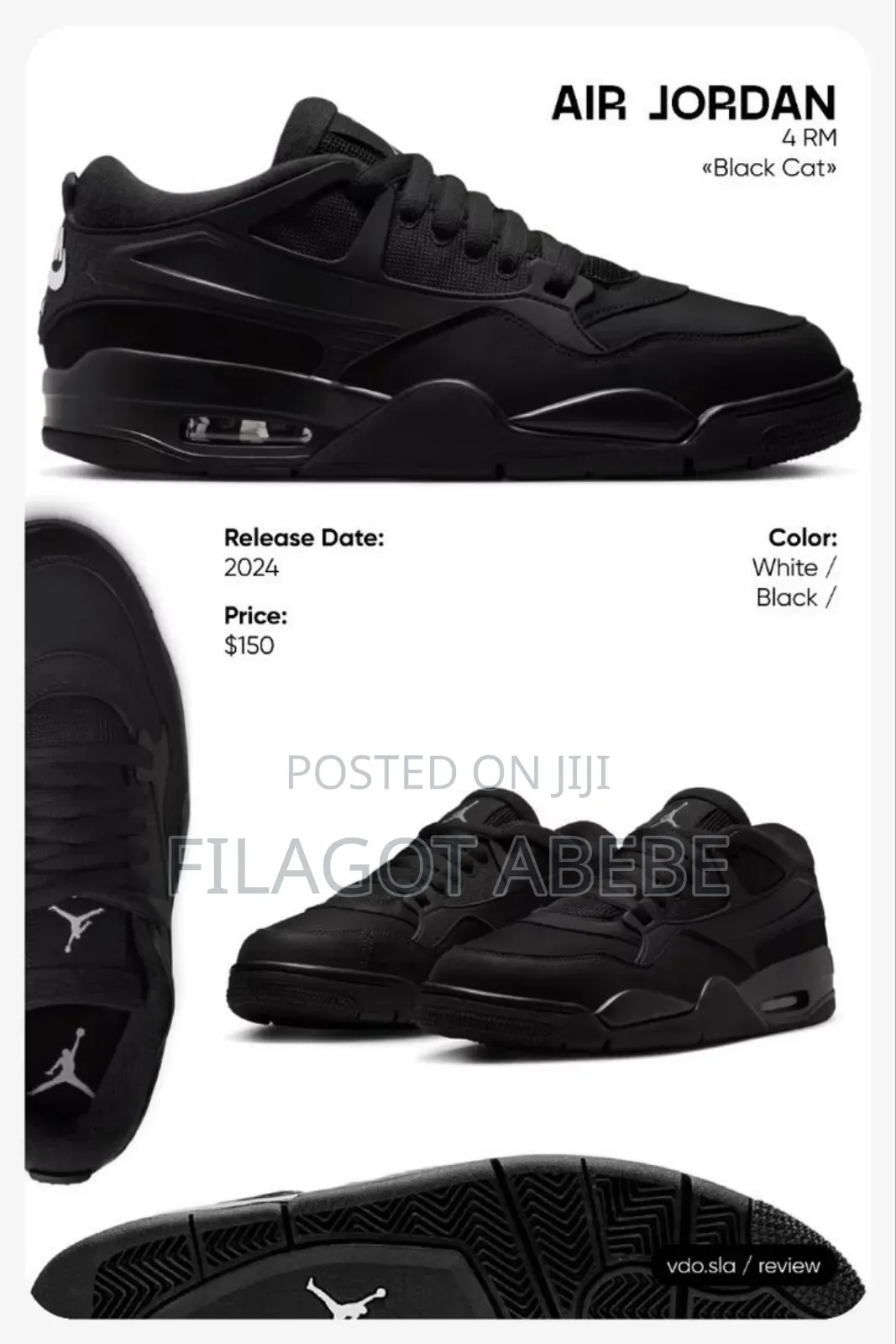 Jordan Rm 4 . Black With White Color