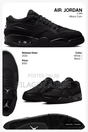 Jordan Rm 4 . Black With White Color